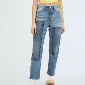 BDG High-Waisted Slim Straight Jean – Paneled Light Wash